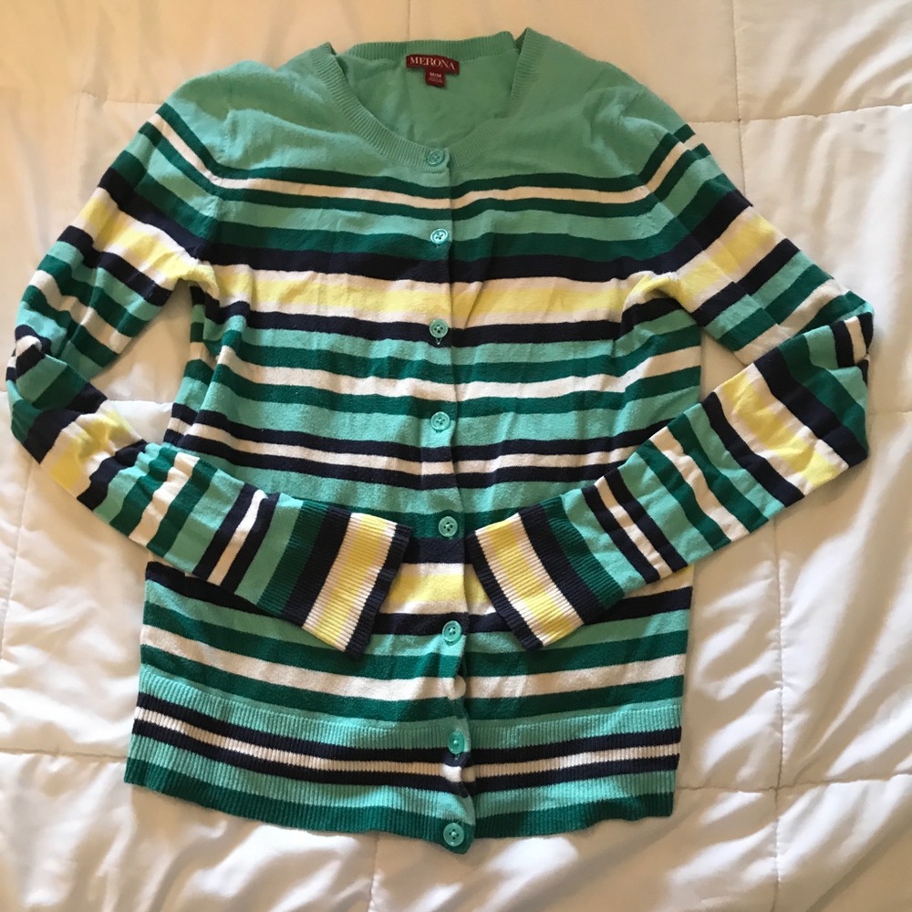 Teal Striped Sweater
